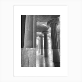 Barcelona Parc Guell Black And White Photograph Art Print