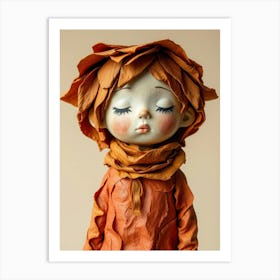 Doll With Leaves Art Print