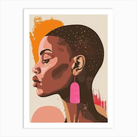 African Woman With Earrings 12 Art Print