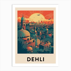 Dehli 2 Vintage Travel Poster Art Print