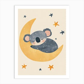 Koala Sleeping On The Moon Art Print