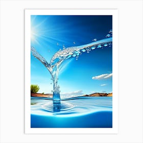 Pouring Water Waterscape Photography 1 Art Print