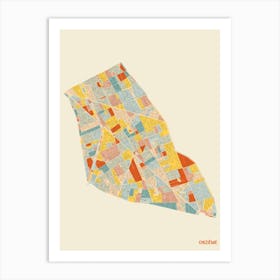 Paris France 11th Arrondissement Neighbourhood Map Art Print