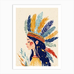 Indian Girl, Boho Art Print