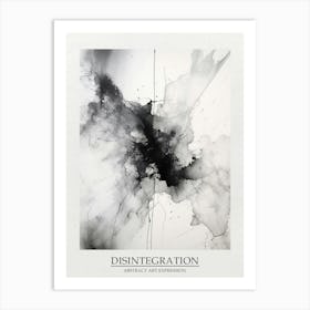 Disintegration Abstract Black And White 4 Poster Art Print