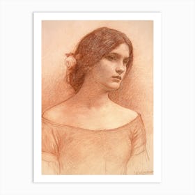 Study For 'The Lady Clare', c.1900 by John William Waterhouse Art Print