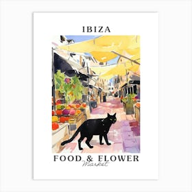 Food Market With Cats In Ibiza 3 Poster Art Print