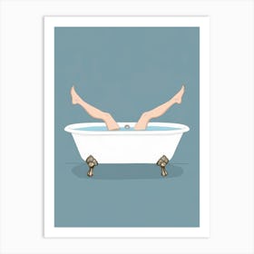 Woman In A Bathtub 1 Art Print