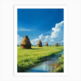 Haystacks Art Print