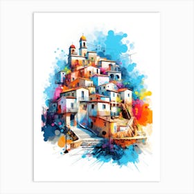 Abstract Village Painting Art Print