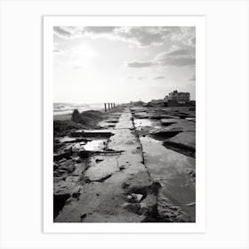 Ostia, Italy, Black And White Photography 4 Art Print