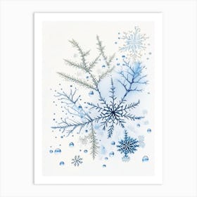 Water, Snowflakes, Quentin Blake Illustration Art Print