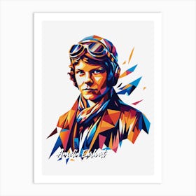 Amelia Earhart 2 Portrait WPAP Pop Art Art Print