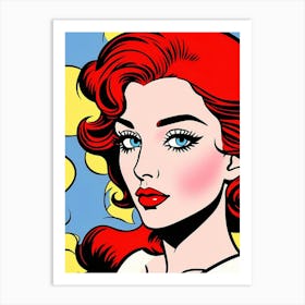 Chromatic Charisma: A Woman's Portrait in Neon Pop Art Art Print