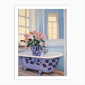 A Bathtube Full Of Pansy In A Bathroom 3 Art Print