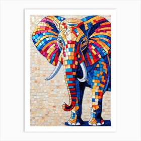 Mosaic Elephant 1 Art Print