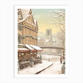Vintage Winter Illustration Cologne France 2 Art Print