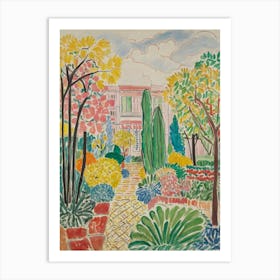 Garden By Claude Monet Style Henri Matisse Art Print