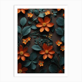 Abstract Floral Wallpaper Art Print