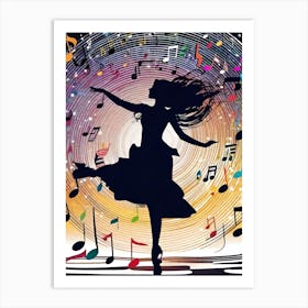 Silhouette Of A Dancer 1 Art Print