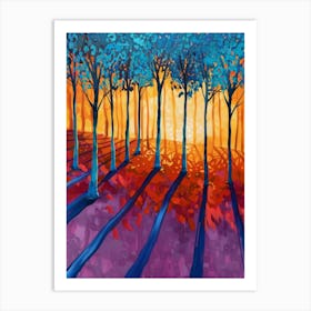 Sunset In The Trees Art Print