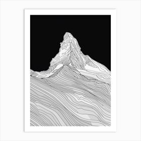 Fan Y Big Mountain Line Drawing 1 Art Print