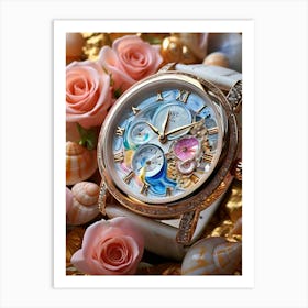 Watch Surrounded By Roses Art Print