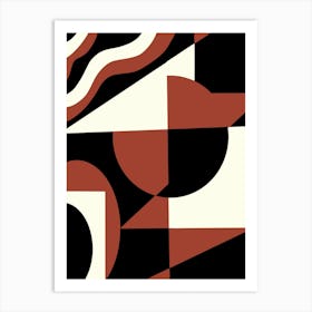 Geometrical Red And Black Art Print