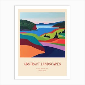 Colourful Abstract Acadia National Park Usa 7 Poster Art Print