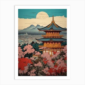 Kiyomizu Dera Temple, Japan Vintage Travel Art 1 Art Print