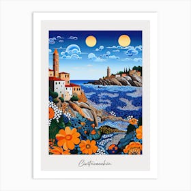 Poster Of Civitavecchia, Italy, Illustration In The Style Of Pop Art 2 Art Print