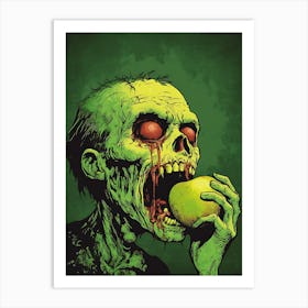 Scary Zombie Eating An Apple 3 Art Print