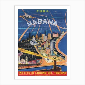 Havana Cuba Vintage Travel Poster Art Print