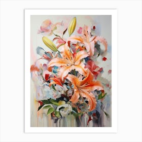 Abstract Flower Painting Lily 2 Art Print