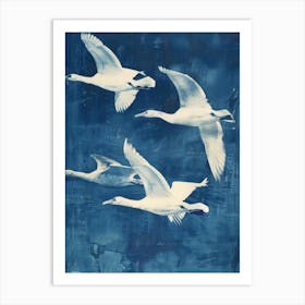 Swans In Flight 1 Art Print