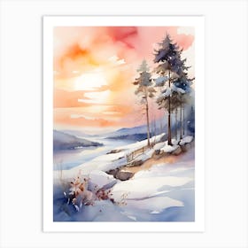 Watercolor Landscape Painting.1 Art Print