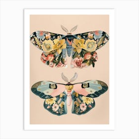 Luminous Butterflies William Morris Style 3 Art Print