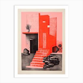 A House In Cape Town, Abstract Risograph Style 3 Art Print