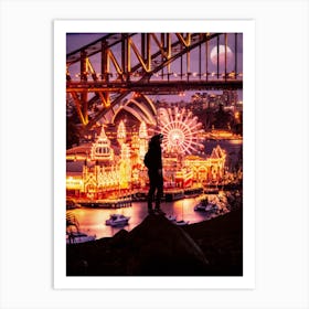 Sydney Harbor Bridge At Night Art Print