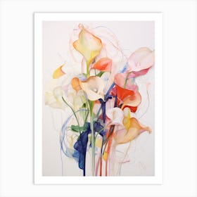 Abstract Flower Painting Calla Lily 1 Art Print