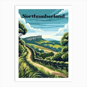 Northumberland National Park England Travel Art Illustration Art Print