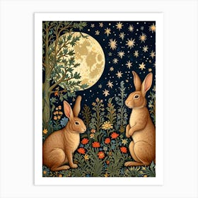 William Morris Rabbits In The Moonlight Art Print