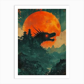 Dragon In The Moonlight Art Print
