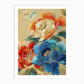 Japanese Flower Painting 6 Art Print