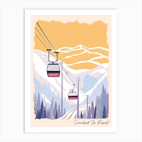 Poster Of Snowbird Ski Resort   Utah, Usa, Ski Resort Pastel Colours Illustration 0 Art Print