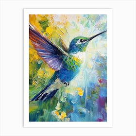 Pasty Texture strokes Hummingbird Art Print