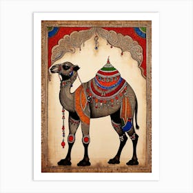 Default Traditional Madhubani Style Painting Of A Camel On A T 1 Art Print