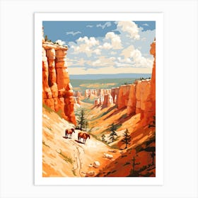 Horses Painting In Bryce Canyon Utah, Usa 3 Art Print