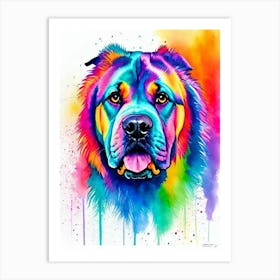 Mastiff Rainbow Oil Painting Dog Art Print