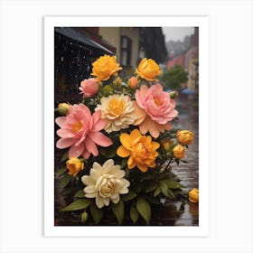 Flowers In The Rain 1 Art Print